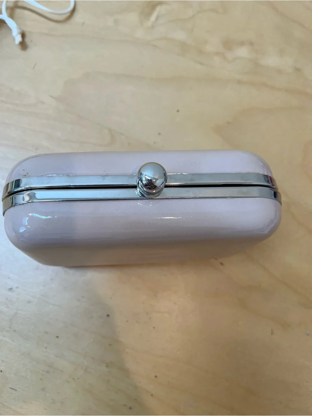 Chic Blush Hardcase Clutch with Silver Kiss-Lock size 6”x 3,5”